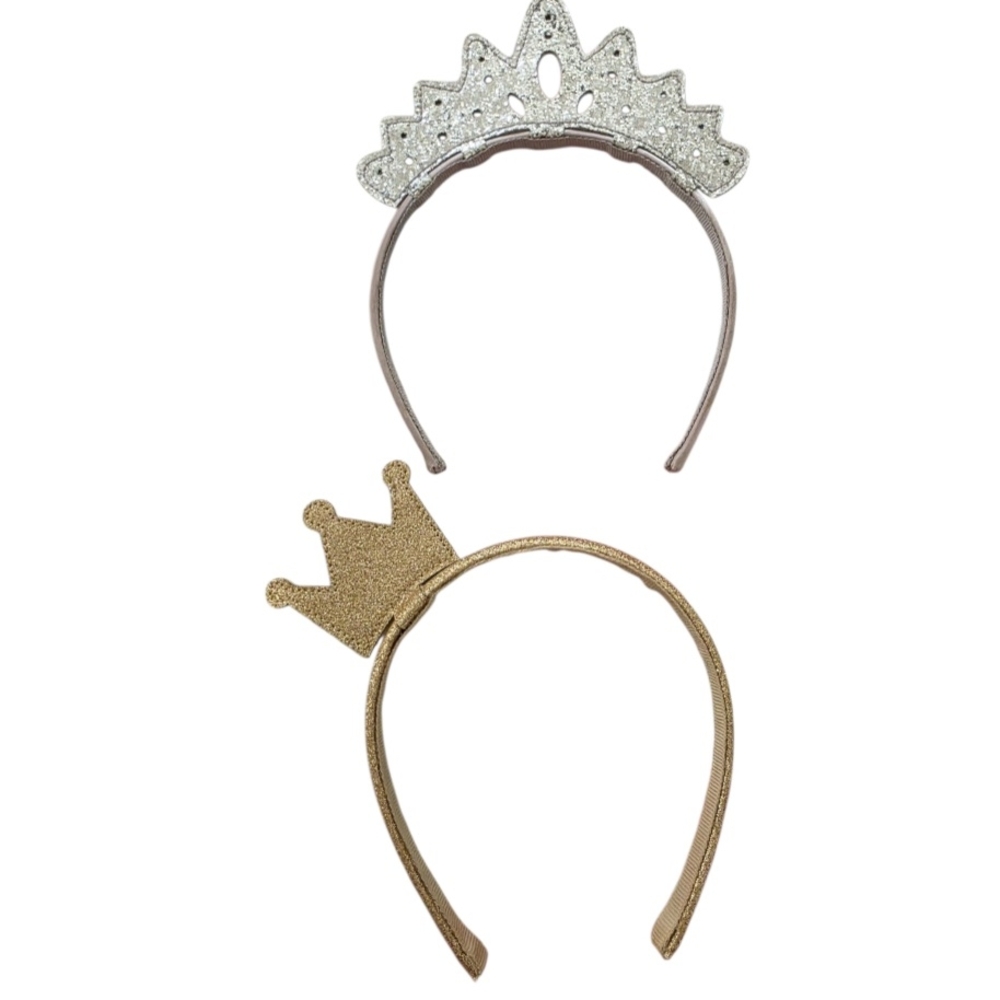 Gymboree Silver and Gold Crown Headband Set